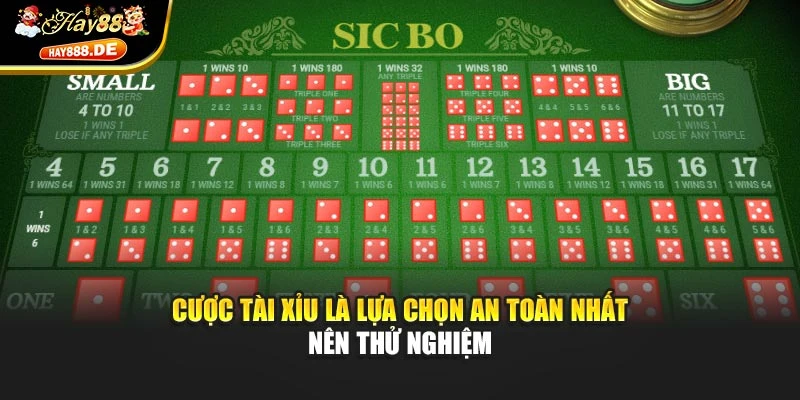 Cược tài xỉu là lựa chọn an toàn nhất nên thử nghiệm